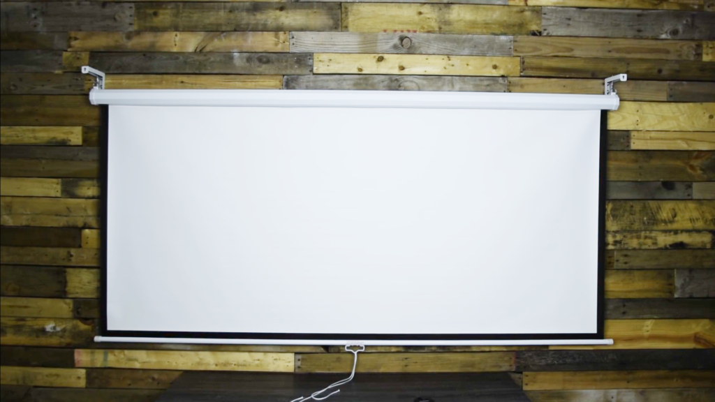 How to hang projector screen on concrete wall