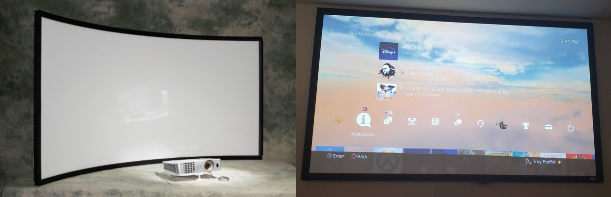 Curved Projector Screen vs Flat