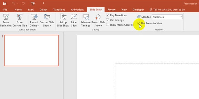 How to view notes in PowerPoint while presenting with a projector